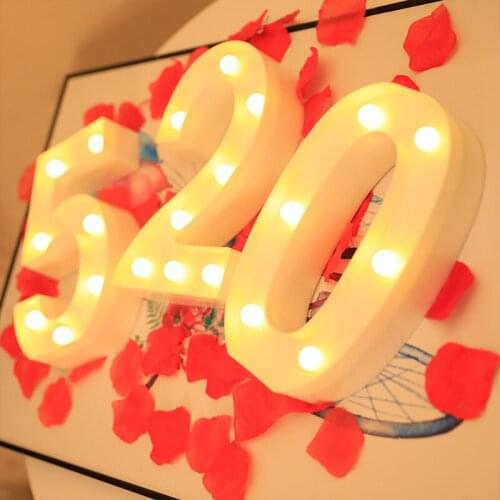 Led 0-9 Digital Letter Light AA Battery Powered Lamp Night Light for Christmas Wedding Birthday Party Decor Led Light