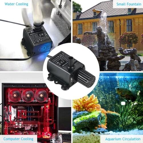 Ultra-quiet USB Water Pump DC5V 4.8W Mini Brushless Water Pump Waterproof Submersible Fountain Aquarium Circulating 300L/H