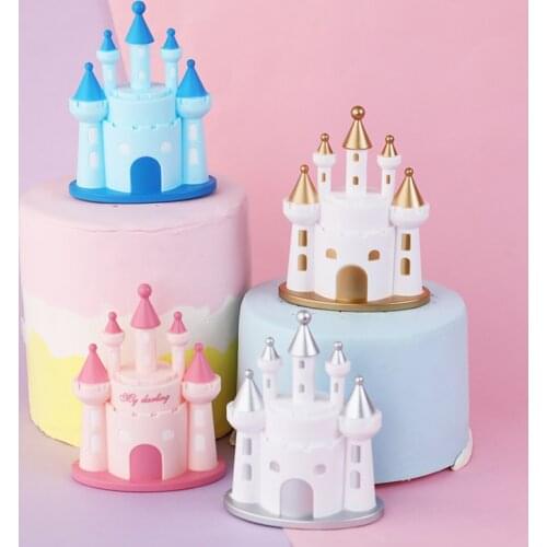 Princess Prince Castle Happy Birthday Decoration Home Dinner Baking Cupcake Cake Topper Cake Flags Event Pary Supplies Love Gift