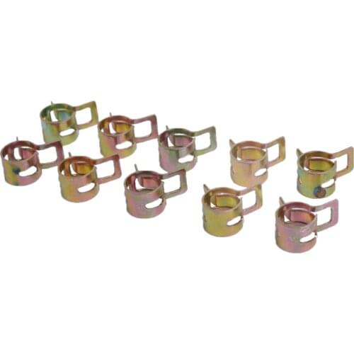 10 Sets Spring Clips Fuel Hose Line Tube Pipe Air Tube Clamps 8mm