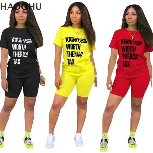 Women Casual Outfits Two Piece Set Fashing Summer Clothes Tracksuit Plus Size Top Biker Shorts Sweat Suits Matching Sets