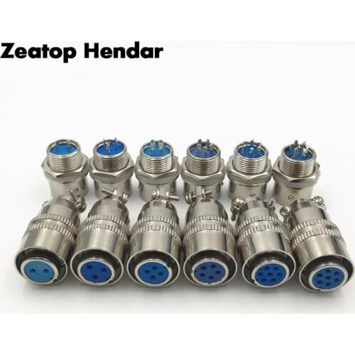 2Sets XS12 Aviation Plug 12mm 2 3 4 5 6 7 Pin Push-pull Circular Quick Connector Air Plug Square Round Socket 3A 400v Connector