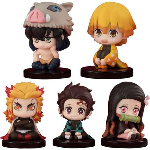 4pcs/set Anime Figure Demon Slayer Hashibira Inosuke Hashibira Inosuke Agatsuma Zenitsu Kamado Tanjirou Pvc Model Figurine Gift