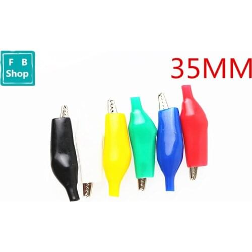 6Pcs/lot Insulation Boot Metal Alligator Clip Electric Test 35MM Lead colorful small crocodile clip Color random delivery