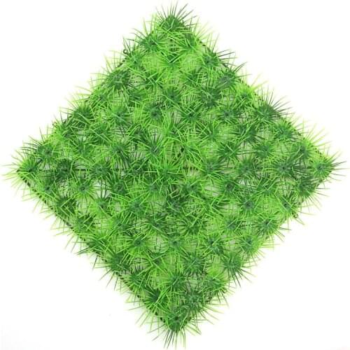 Aquarium Plastic Artificial Grass Lawn Fish Tank Landscape Water Plant Ornaments 25cm x 25cm