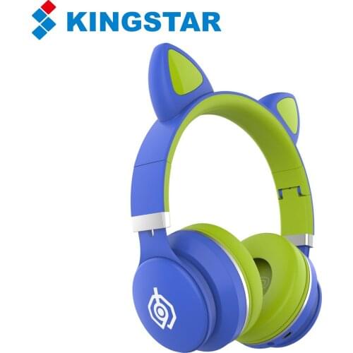 KINGSTAR Wireless Bluetooth 5.0 Foldable stereo Nice fashion color Led031Head-mounted Luminous Cat Ear Headphones Accessories