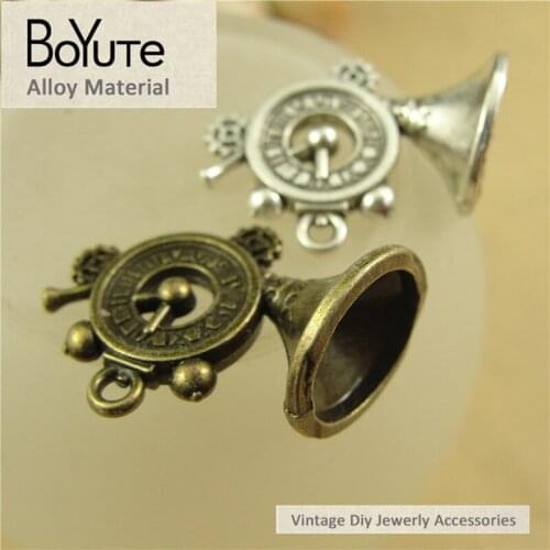 BoYuTe (40 Pieces/Lot) 22*19MM Antique Bronze Silver Plated Musical Instruments Metal Pendant for Diy Jewelry Findings