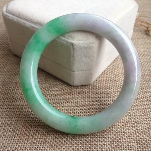 Natural White Green Jade Bangle Hand-Carved Lady Charm Jewelry Fashion Accessories for Men Women Round Bangle Friend Bracelet