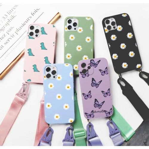 Necklace Lanyard Cases For Huawei Y9 Prime Y7 Y6 P Smart 2021 P50 P40 P30 P20 Honor Mate 20 10i 10 8X 9C 9 Lite E Pro 2019 Cover
