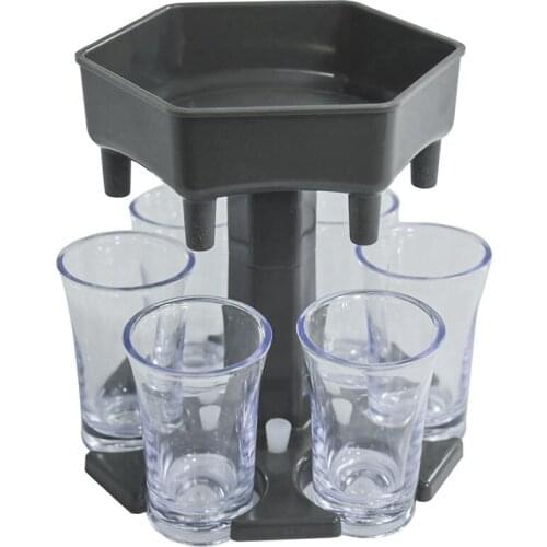 6-Shot Glass Dispenser Holder Wine Whisky Beer Dispenser Rack Bar Accessory Drinking Party Games Glass Dispenser Tools