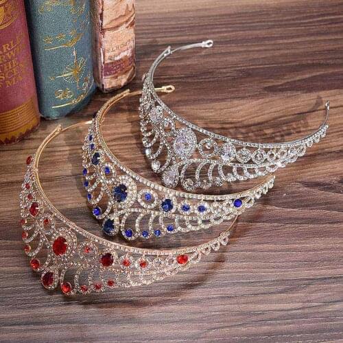 Wedding Bridal Tiara Hair Accessories Crown Fashion Crystal Rhinestones Women Handmade Diadem Pageant Party Jewelry Ornament