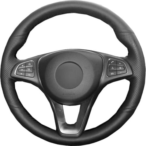 DIY Car Steering Wheel Cover Suede Carbon Fiber For Mercedes Benz C180 C200 C260 C300 B200 E200 E300 CLS260 CLS300 GLC260 GLC300