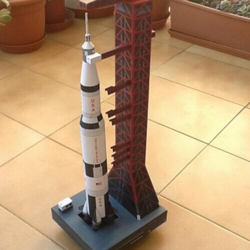 DIY Puzzle Manual Space 3D Origami Paper 37cm 1:300 Saturn V Rocket Paper Model Art Toy 2020 Hot New