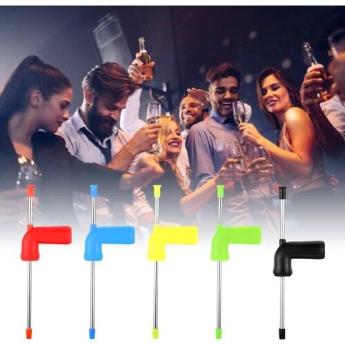 1pcs Beer Snorkel Straw Drinking Dispenser Funnel Wine Straw Stainless Steel Plastic Beverage Bong Double Snorkel For Bar Party