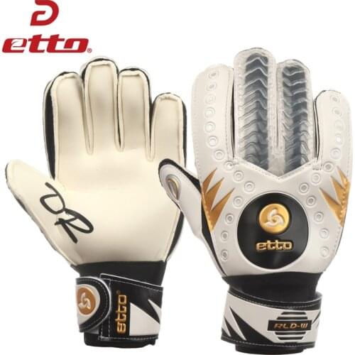 Etto Men Professional Soccer Goalkeeper Gloves Finger Protection Palm Thickened Latex Sponge Football Goalie Gloves PU HSG416