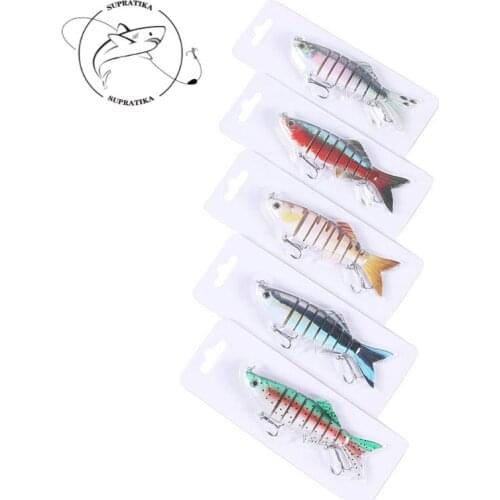 Artificial Multi-section 5pcs 11cm/22.5g With Hook ABS Plastic Hard Bait 6# Anti-corrosion Wobblers Painted Print Bionic Bait