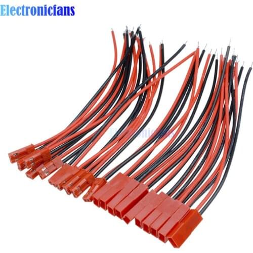 10 Pairs 100mm 10cm Male Female Connector JST Plug Cable For RC BEC Battery Helicopter DIY FPV Drone Quadcopter