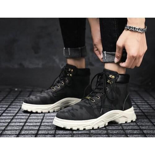 Camouflage Martin boots mens combat boots military boots autumn new desert boots high to help tide shoes tooling shoes