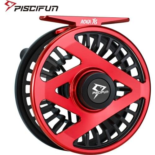 Piscifun AOKA XS Fly Fishing Reel with CNC-machined Aluminium 3 4 5 6 7 8 WT Double Click Carbon Fiber Drag System Fly Reel