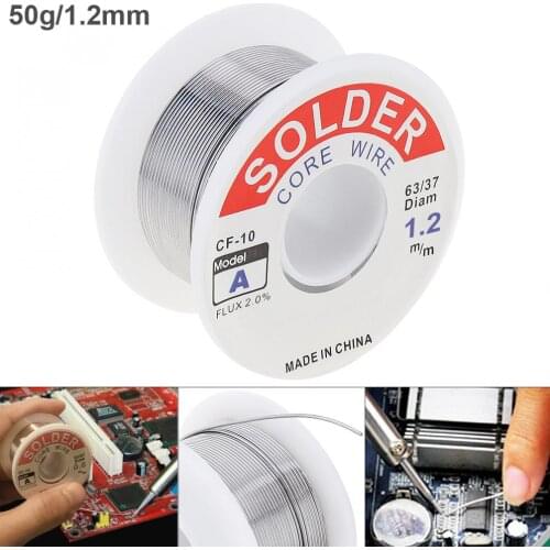 63/37 50g 1.2mm Tin Fine Wire Core 2% Flux Reel Welding Line Solder Wire Low Melting Point for Electric Soldering Iron