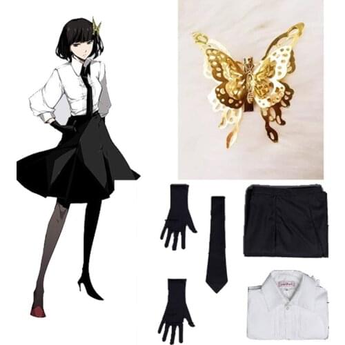 Cosroad Anime Bungo Stray Dogs Akiko Yosano Cosplay Costumes School Uniform Suit Akiko Yosano Halloween Plays Wig