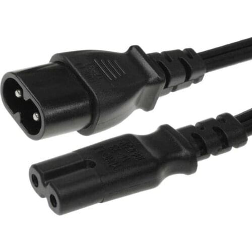 LBSC IEC 60320 C8 Plug to C7 Receptacle Male to Female Extension Power Supply Main Adapter Cable 30cm