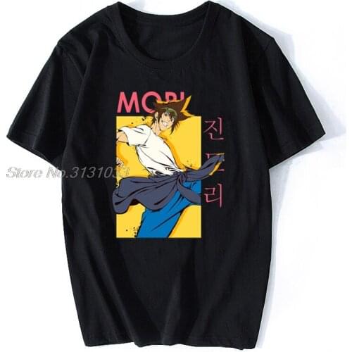 The God Of High School Chen Maori Blood Manga T-shirts For Men Jin Mori Card Anime Funny O-neck Cotton T Shirt
