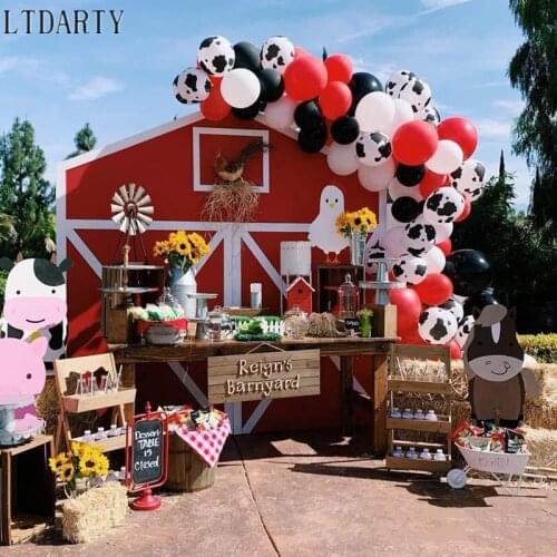 75pcs of animal balloon wreath kit red black white cow jungle theme party supplies kids birthday party baby shower decorations
