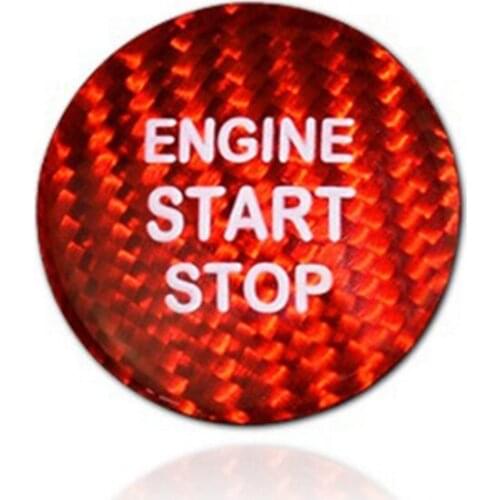 Carbon Fiber Car Engine Start Stop Switch Button Trim Cover Stickers for Toyota Corolla RAV4 Camry CHR