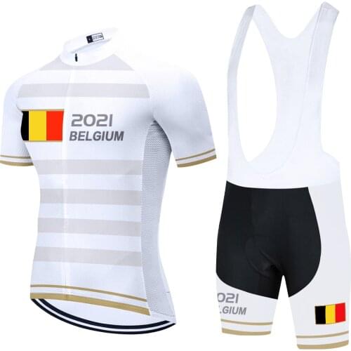 BELGIUM National Team Fietskleding Heren Cycling Clothing 2021 Bicycle Clothes Suit Bike Cycling Jersey Set Koerskledij Mannen