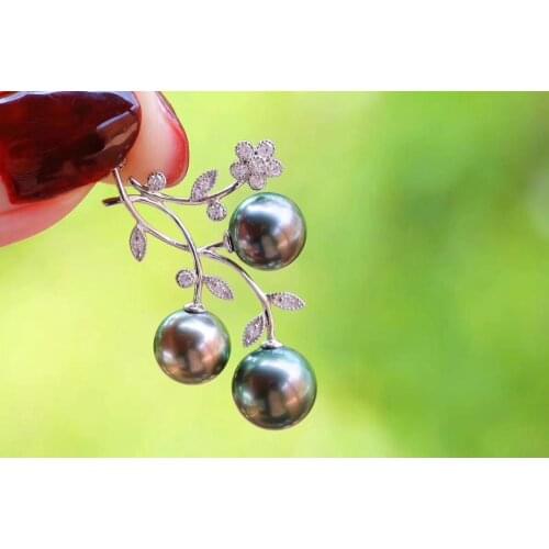 THREE PEARL 925 Sterling Silver Pendant Base Settings Mountings Findings Parts for Pearl Coral Jade Beads Stones Crystal