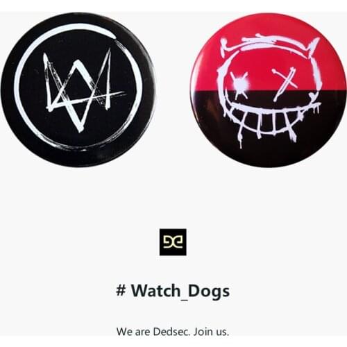 Hot Games Watch Dogs 2 Logo Pin Badge Brooch Bag Badge Clothing Hat Jewelry Game Collection Gift For Fans