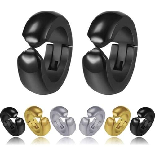 1 Piece Ear Clip Non Piercing Sphere Earrings Fake Earrings for Men/Women Stainless Steel Round Earring Punk Rock Style Jewelry