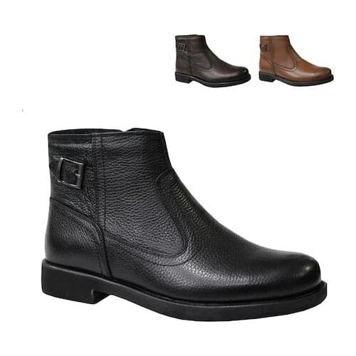 Chic genuine leather all wool mens boots thermo rubber outsole pu zip solid fur plush мужские ботинки из натуральной кожи и ш