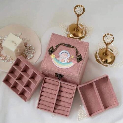 Коробка для хранения Resurrection Suede Flannelette Jewelry Box INS Europe Three Multi-function Earpiece Receives Boxes Gift