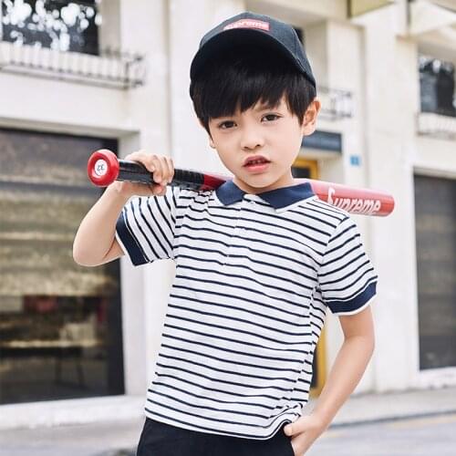 School Polo Shirts 2020 Summer Childrens Short Sleeve Boys Polo Shirt Striped Kids Boy Tops Tees Cotton Girls Boys Polo Shirts
