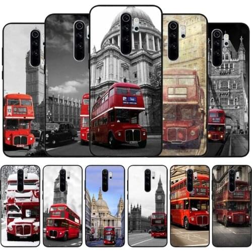 London Bus black Silicone Phone Case For Redmi note 9 8 7 Pro S 8T 7A Cover