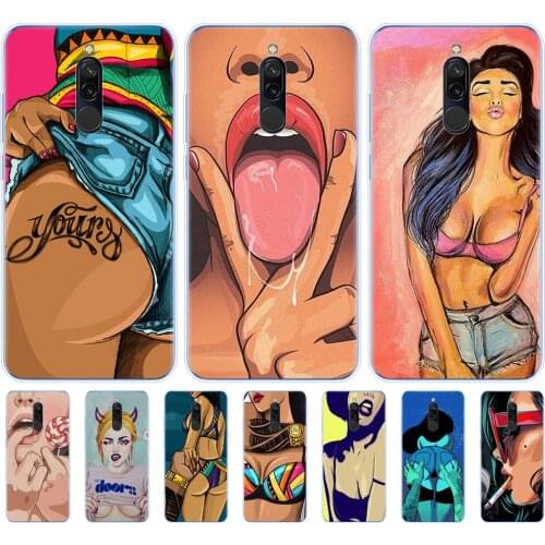 Silicon cover case for xiaomi redmi 8a 8 note 8 PRO 8T 9S cover for xiaomi mi 10 PRO NOTE 10 PRO MI 9 lite hot flirt sexy girl