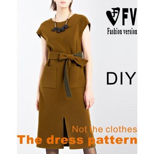 Handmade DIY skirt pattern womens double-sided woolen cloth dress cutting drawings clothing pattern BLQ-436