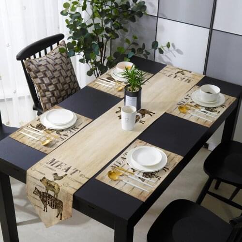 Farm Theme Cow Chicken Tableware Table Runner Placemat Set Tablecloth Dining Table Mat Home Wedding Table Decoration