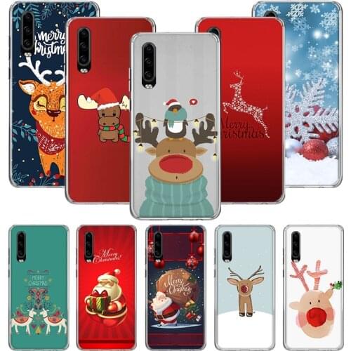 Marry Christmas Case for Huawei P20 P30 P40 P Smart Z + P10 Mate 30 10 20 Lite Pro Silicone Shell Phone Coque Cover