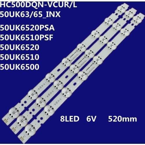 30pcs/lot LED Backlight Strip for LG 50UK6520PSA 50UK6520 50UK6510PSF 50UK6510 50UK6500 HC500DQN-VCUR/L 50UK63/65_INX VCUL5-A14X