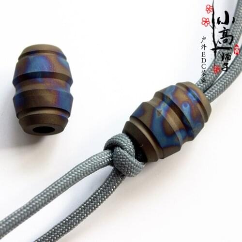 Titanium Alloy EDC Small Oak Barrels Pendant DIY Beads Titanium Alloy Paracord Bead Keyring Zipper Accessory Bracelet Beads Tool