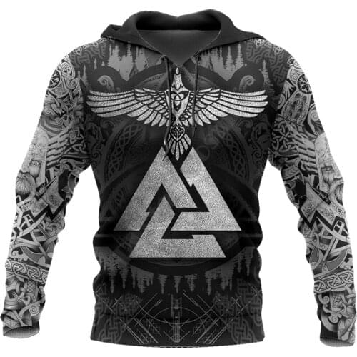Vikings Huginn 3D All Over Printed Hoodies Sweatshirt zipper hoodies women For men Pullover Cosplay Costumes