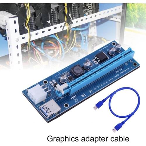 VER006C USB 3.0 PCI-E 1X to 16X Express Riser Card Extension Cable External Graphics Card Adapter with LED Indicator for Mining