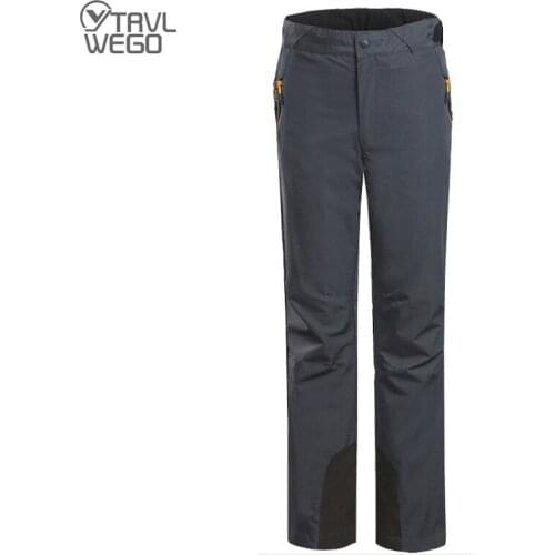 TRVLWEGO Outdoor Ski Pants Men Charge Climbing Trousers Two-piece Fleece Lined With Detachable Camping Clothing Male Very Warm