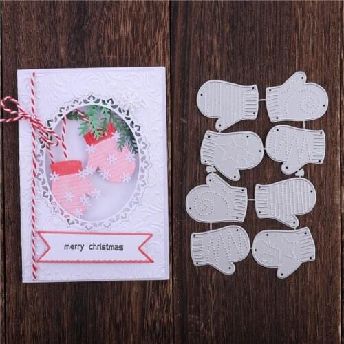 YaMinSanNiO Christmas Gloves Metal Cutting Dies Scrapbooking Diy Card Making Embossing Stencil Die Cut Craft Template New 2020