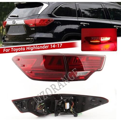 Rear Tail lights Fog lamp For Toyota Highlander 2014-2017 Rear Brake light Lamp Outer