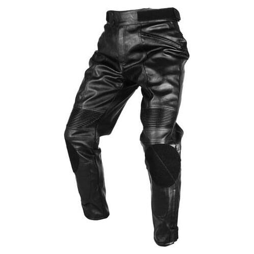 DUHAN Motorcycle Motorcross Riding Protective Trousers Waterproof Windproof Mens PU Imitation Leather Racing Sports Pants fre