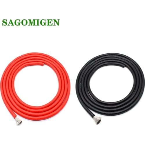 10 Meters/Lot Soft Silicone Wire 8 10 12 14 16 18 20 22 24 26 28 AWG 5M Red and 5m Black Color Heatproof Silica Gel Cable Copper